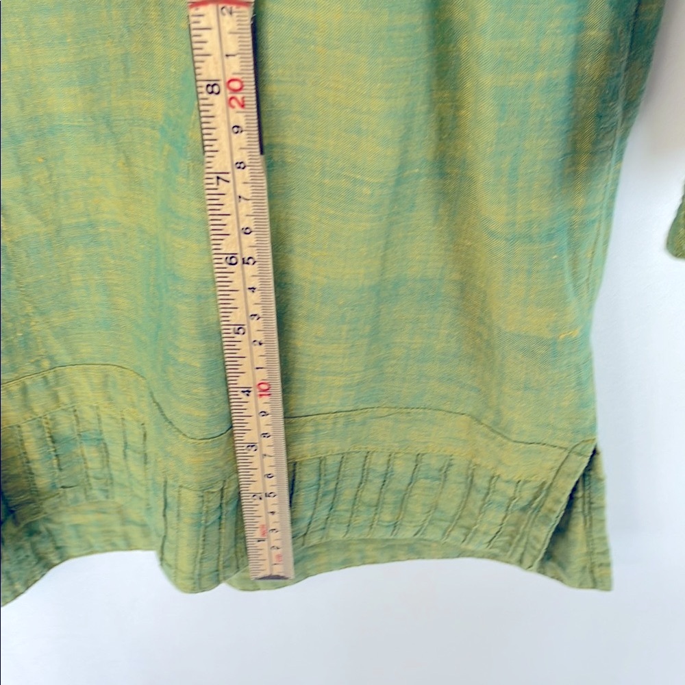 Elegant Olive V-Neck Blouse - Picture 10 of 10